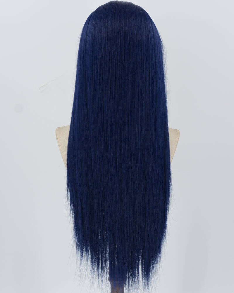 Dark Blue Straight Synthetic Lace Front Men's Wig MW058 — view 4