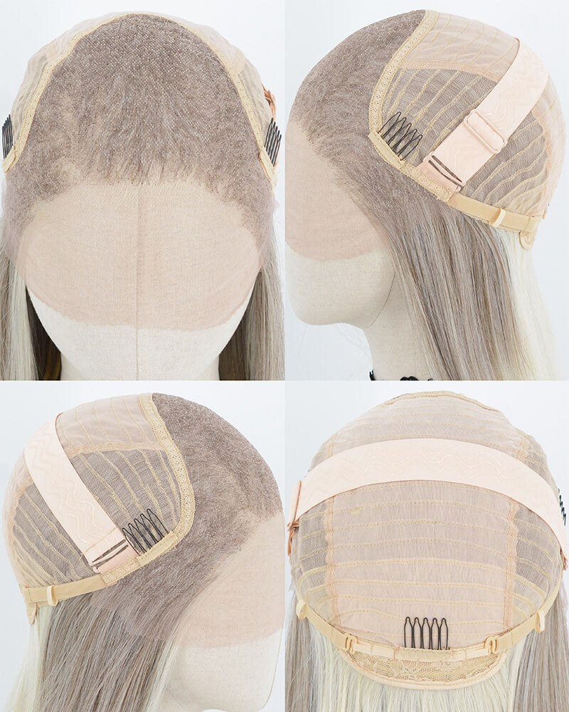 Mixed Grey Blonde Ombre Synthetic Lace Front Wig WW1066 — view 5