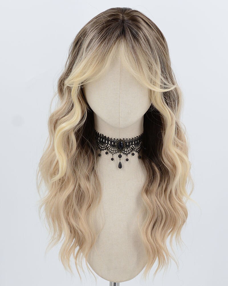 Ombre Blonde Curly Synthetic Wig HW777 — view 1