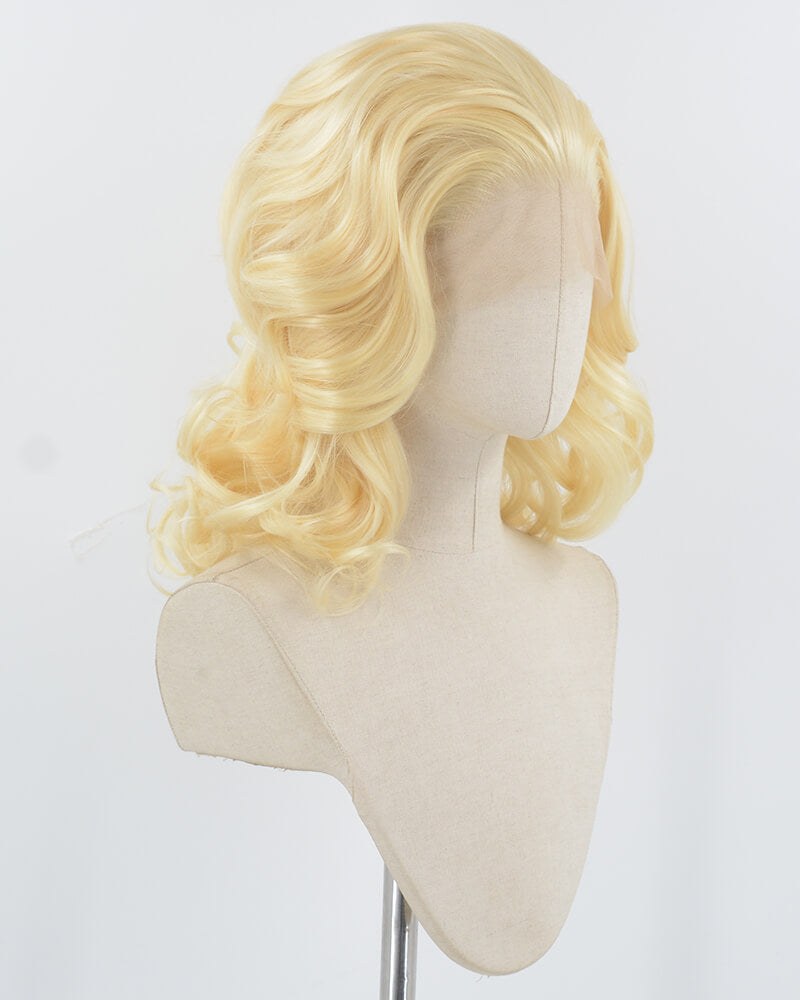 Blonde Wavy Short Synthetic Lace Front Wig WW955 — view 2