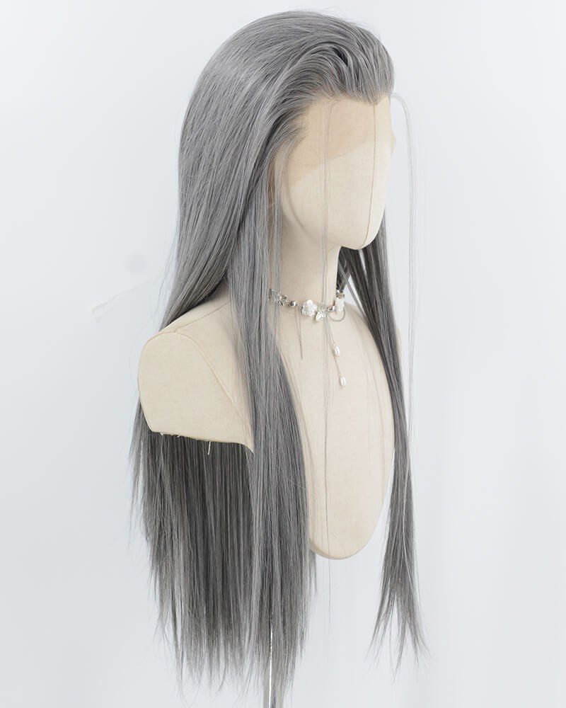 Mixed Grey Synthetic Lace Front Men's Wig MW051 — view 4