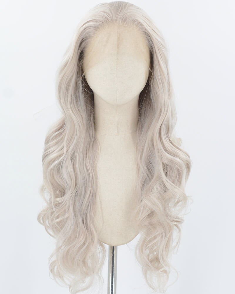 Grey Long Wavy Synthetic Lace Front Wig WW911 — view 1