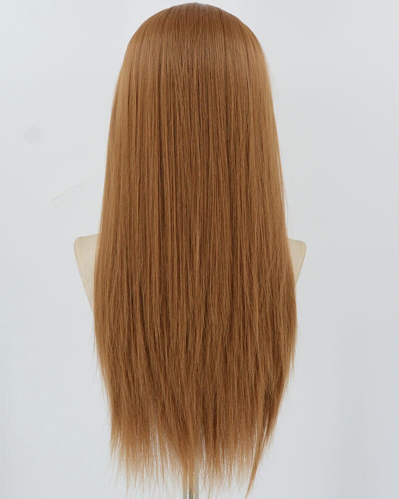 Brown Long Straight Synthetic Lace Front Wig WW890 — view 4