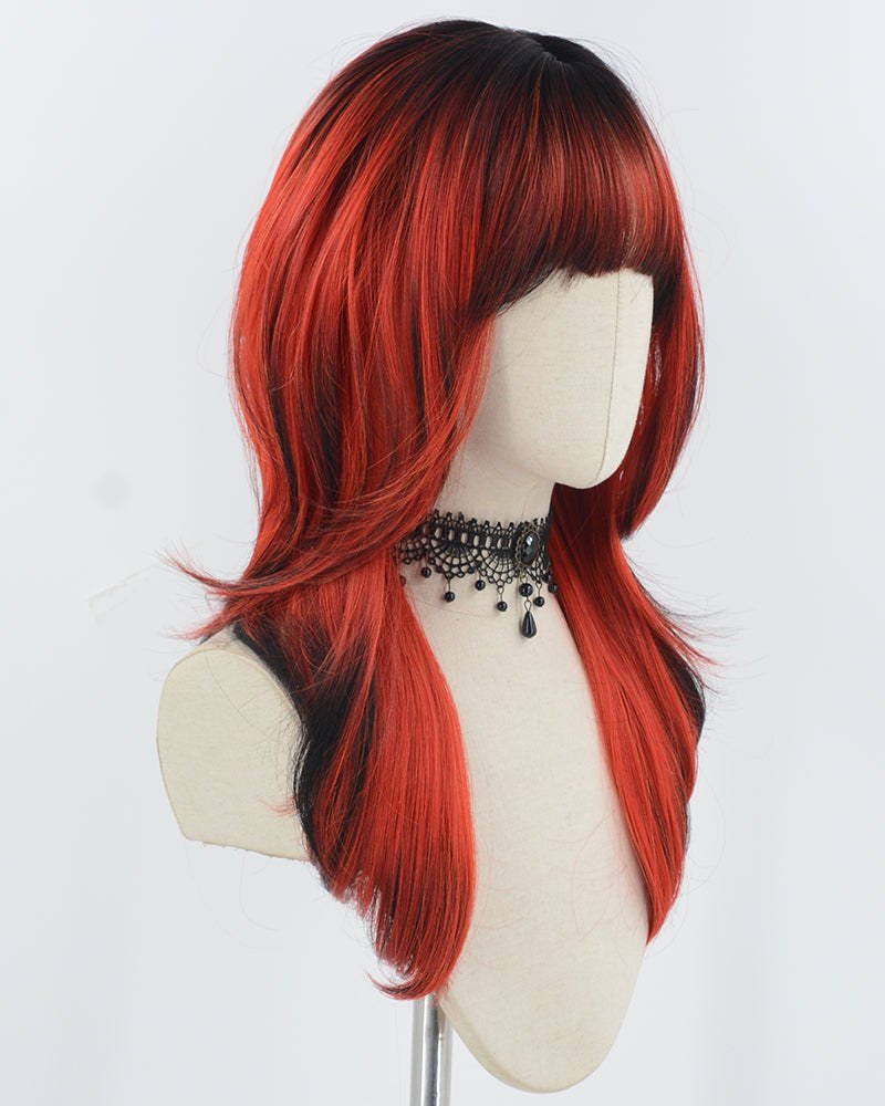 Red Ombre Black Synthetic Wig HW745 — view 2