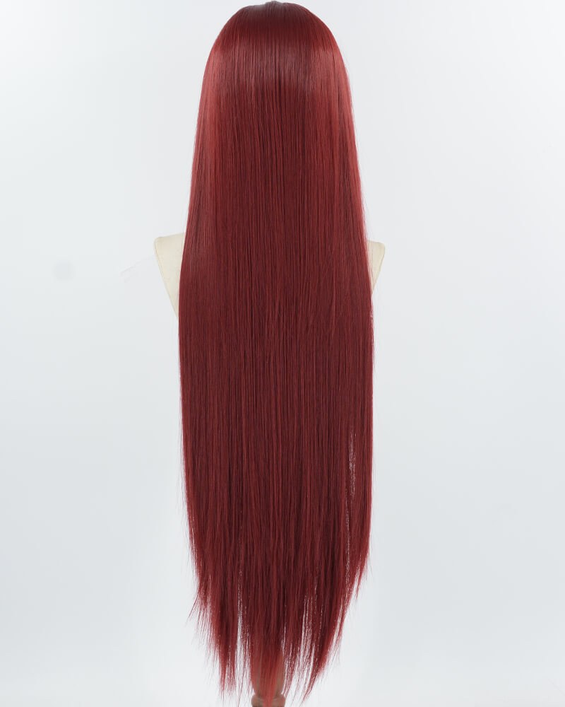 38Inch Long Wine Red Synthetic Lace Front Wig WW961 — view 2