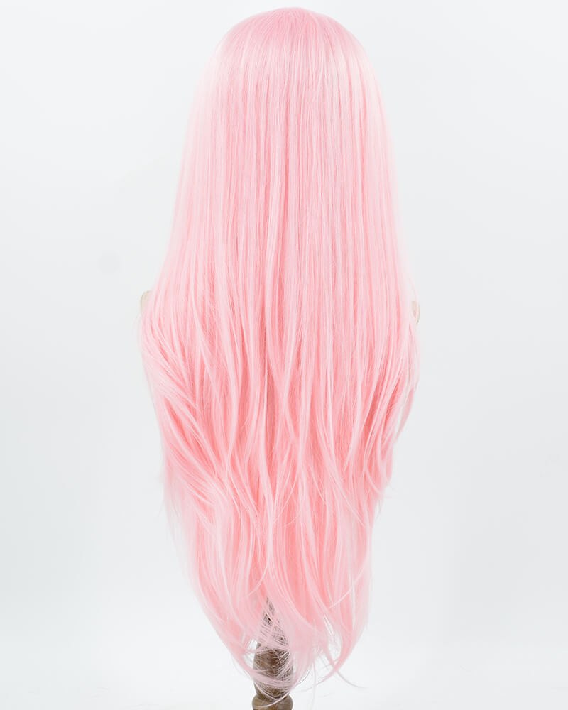 Pink Straight Synthetic Lace Front Wig WW1017 — view 3