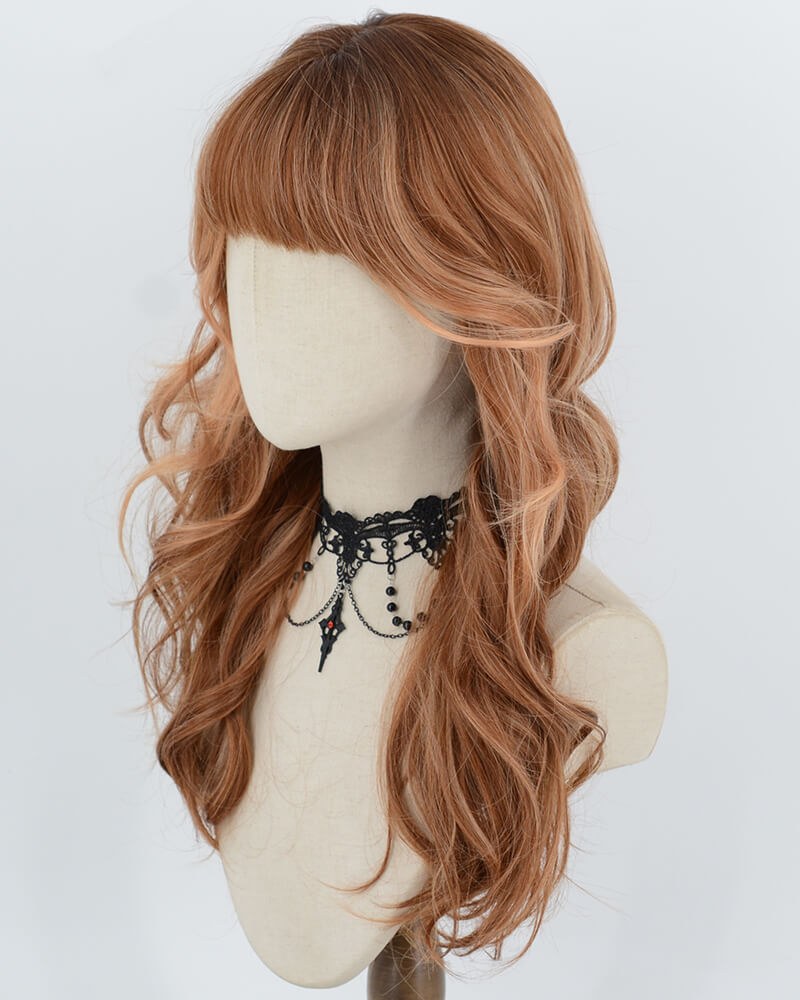 Ombre Copper Brown Wavy Synthetic Wig HW857 — view 3