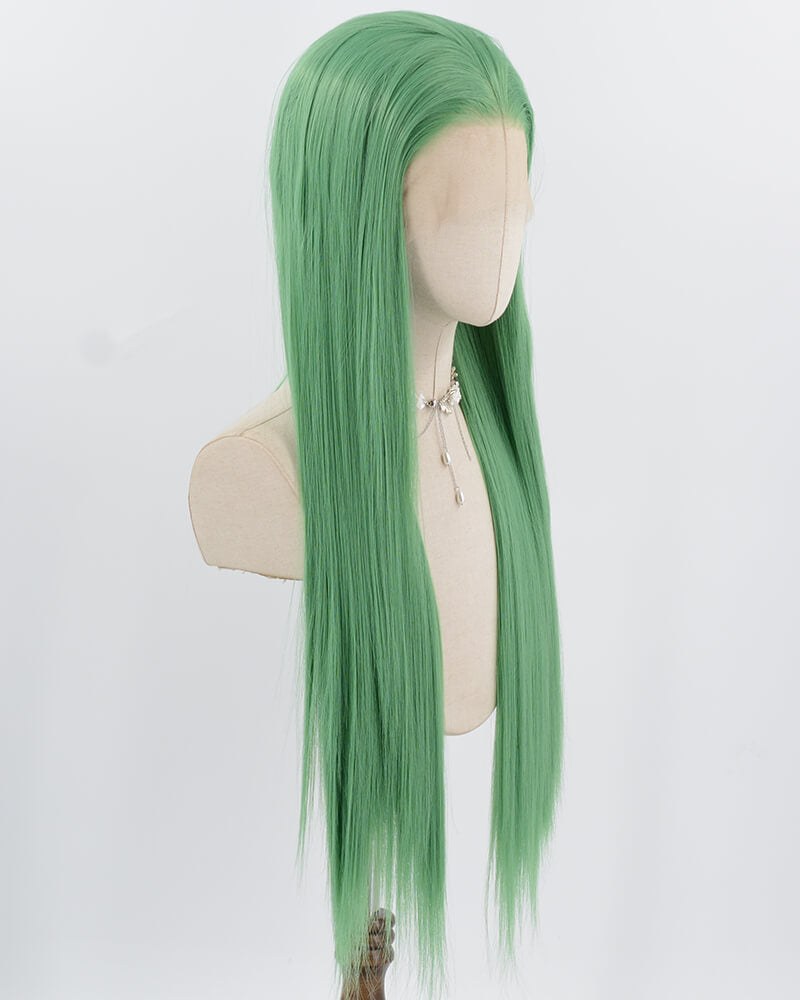 Green Long Straight Synthetic Lace Front Wig WW902 — view 2