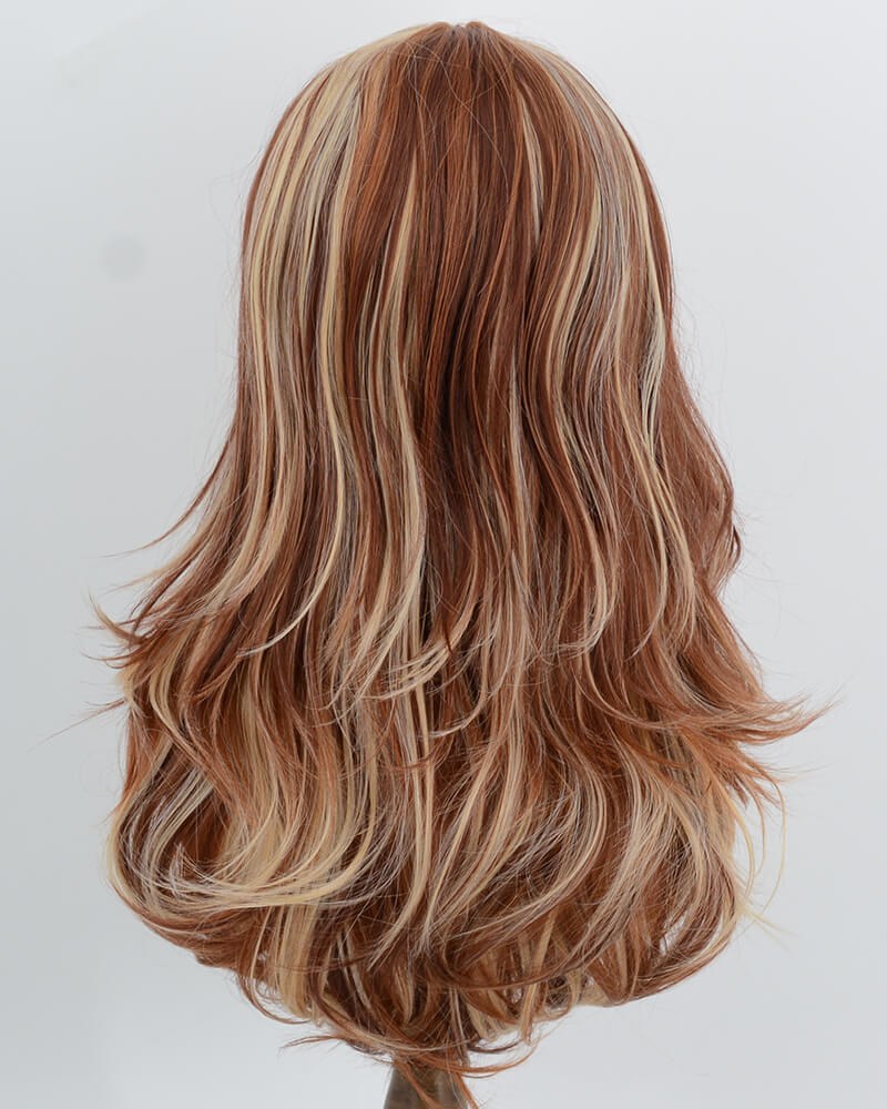Red Brown Skunk Stripe Blonde Synthetic Lace Front Wig WW1067 — view 4