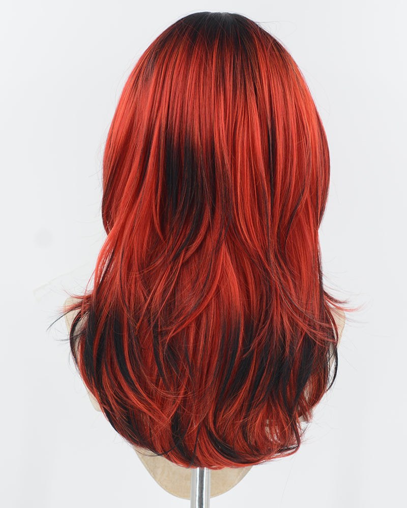 Red Ombre Black Synthetic Wig HW745 — view 3