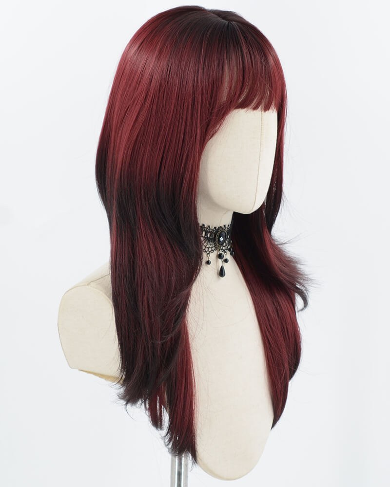 Ombre Wine Red Synthetic Wig HW825 — view 2