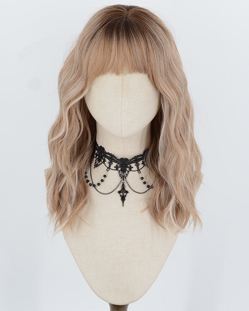 Ombre Brown Curly Short Synthetic Wig HW853 — view 1
