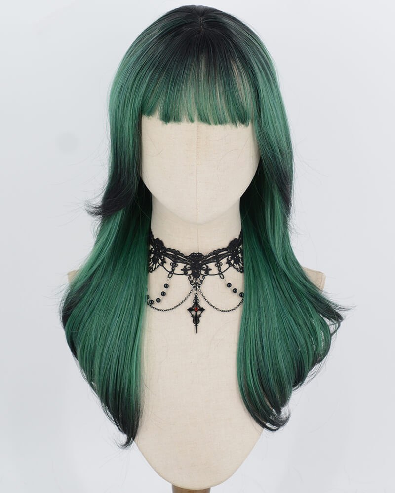 Ombre Green Black Synthetic Wig HW861 — view 1