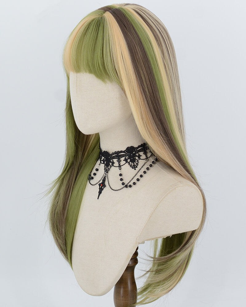Green Highlight Blonde Synthetic Wig HW872 — view 2