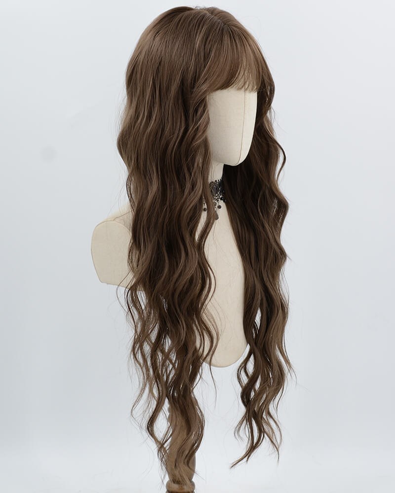Long Brown Curly Synthetic Wig HW802 — view 2