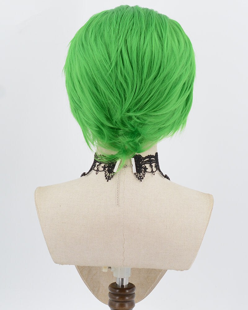Green Short Synthetic Lace Front Men's Wig MW042 — view 4