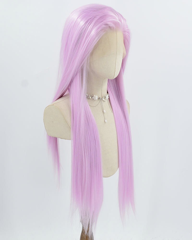Purple Pink Long Straight Synthetic Lace Front Wig WW983 — view 2