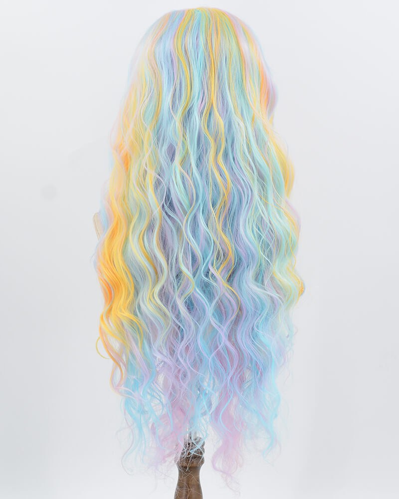 Rainbow Curly Synthetic Lace Front Wig WW1021 — view 3