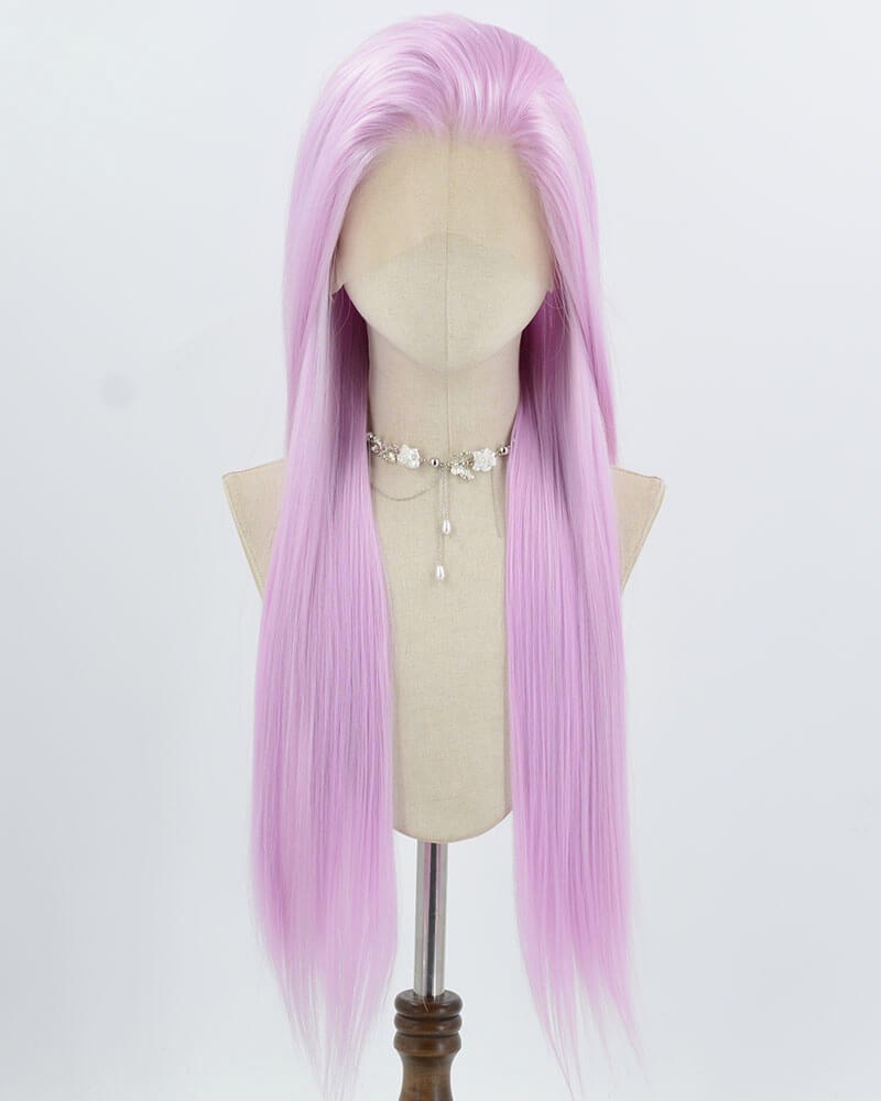 Purple Pink Long Straight Synthetic Lace Front Wig WW983 — view 1