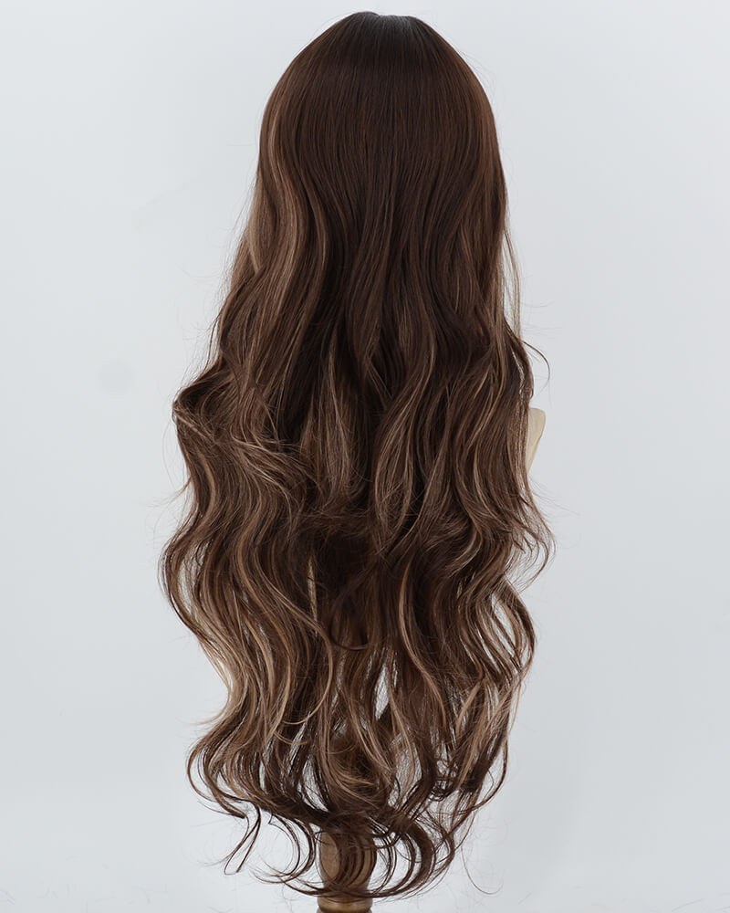 Long Brown Highlights Blonde Synthetic Wig HW837 — view 3