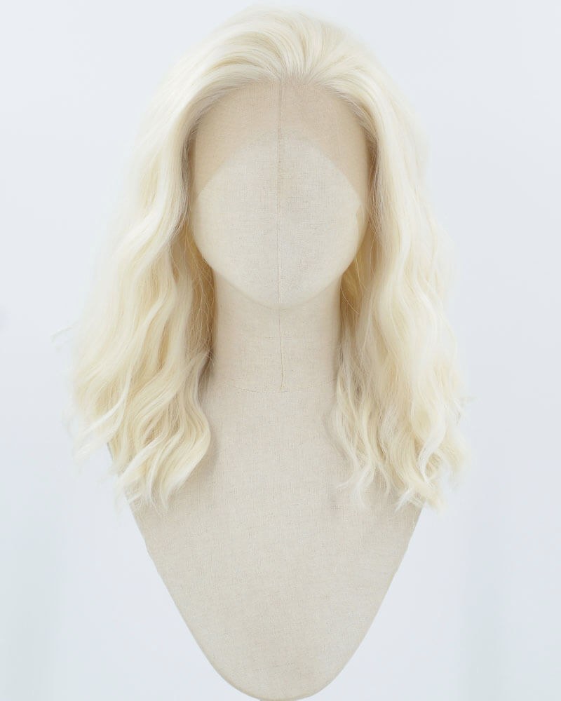 Platinum Blonde Curly Synthetic Lace Front Wig WW925 — view 1