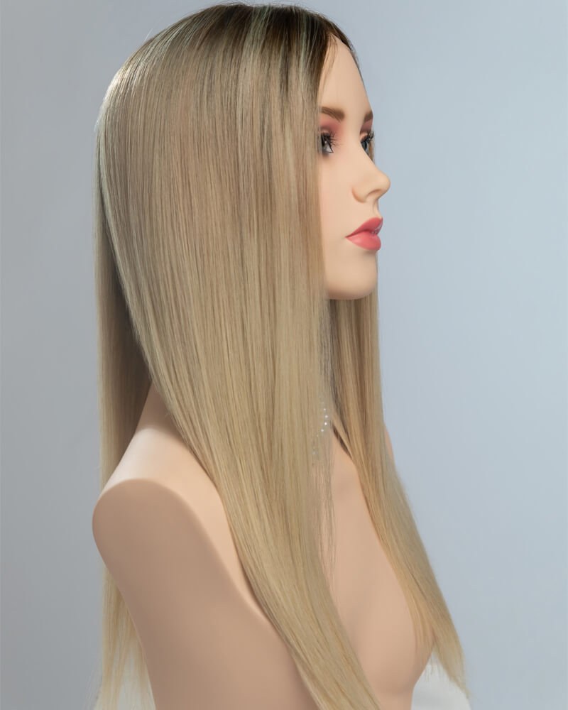 Ombre Blonde Straight Human Hair Wig HT040 — view 2