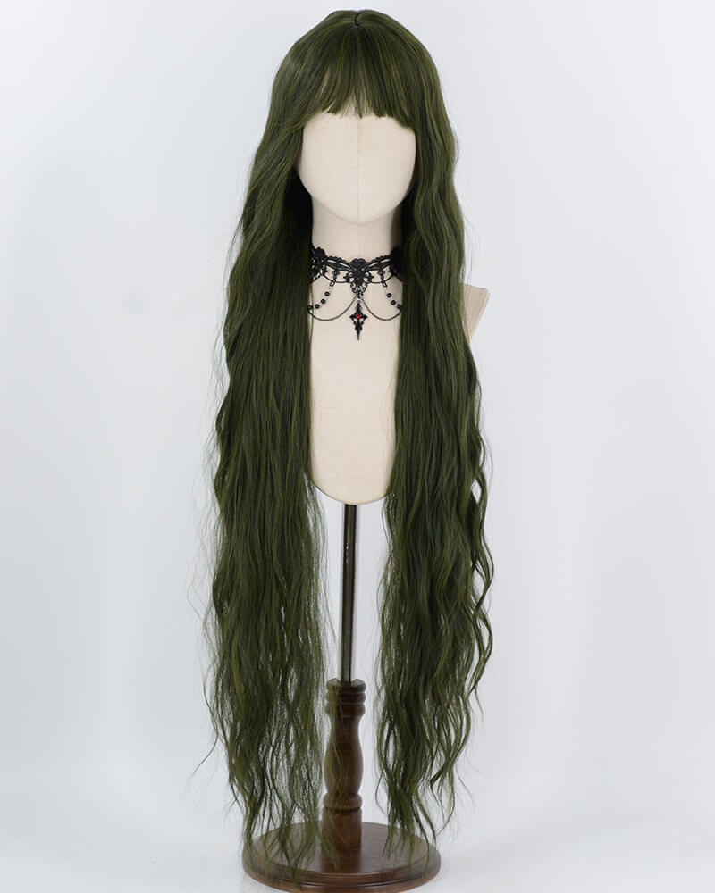 40Inch Long Green Curly Synthetic Wig HW855 — view 1