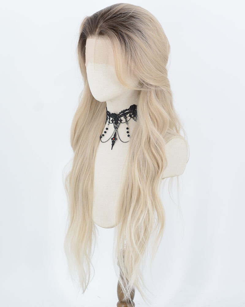 Ombre Blonde Long Wavy Synthetic Lace Front Wig WW1063 — view 3