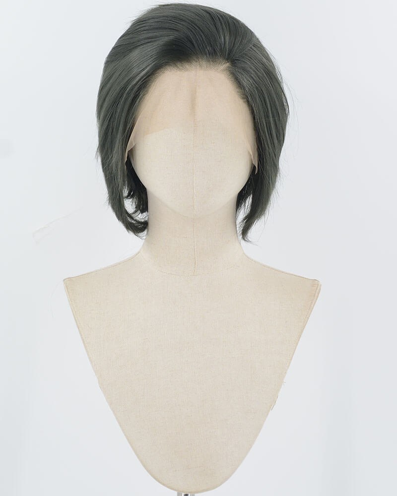 Dark Green Short Synthetic Lace Front Wig MW036 — view 1