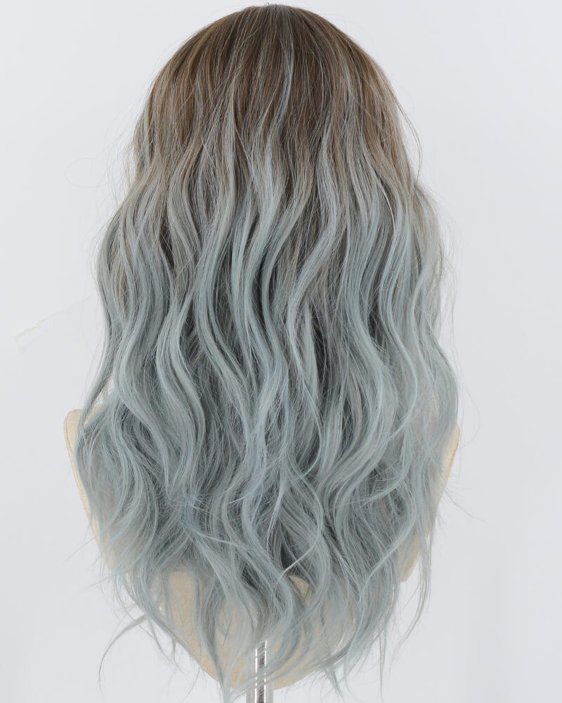 Brown Ombre Blue Synthetic Wig HW719 — view 3
