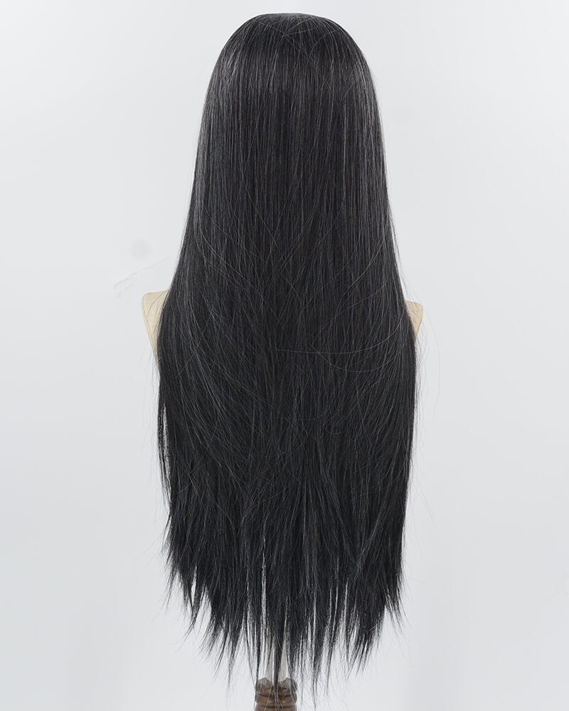 Mixed Black Grey Synthetic Lace Front Men's Wig MW052 — view 4