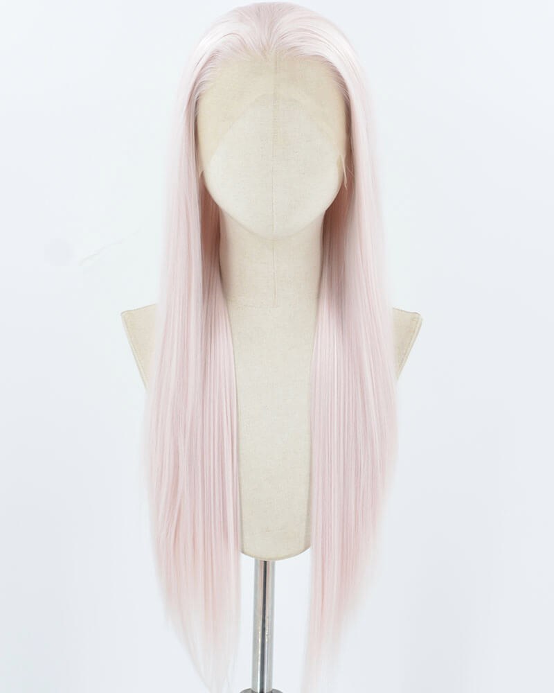 Light Pink Long Straight Synthetic Lace Front Wig WW921 — view 1