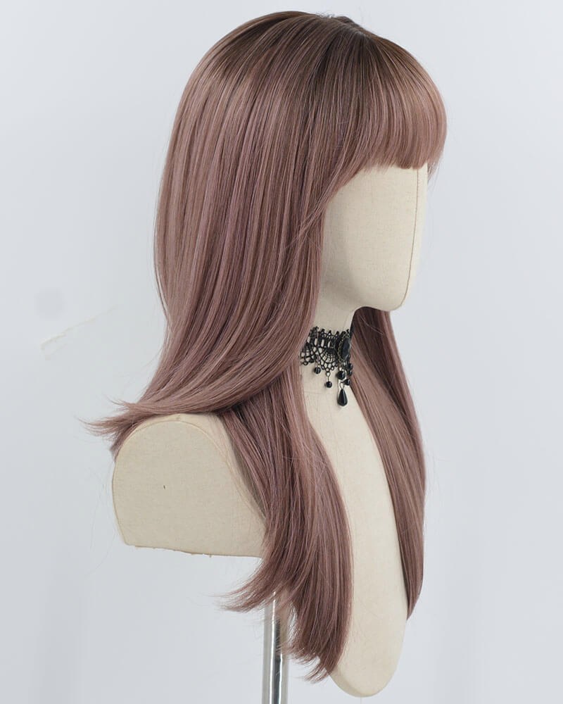 Brown Ombre Pink Synthetic Wig HW764 — view 2