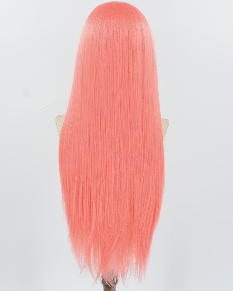 Pink Long Straight Synthetic Lace Front Wig WW935 — view 3