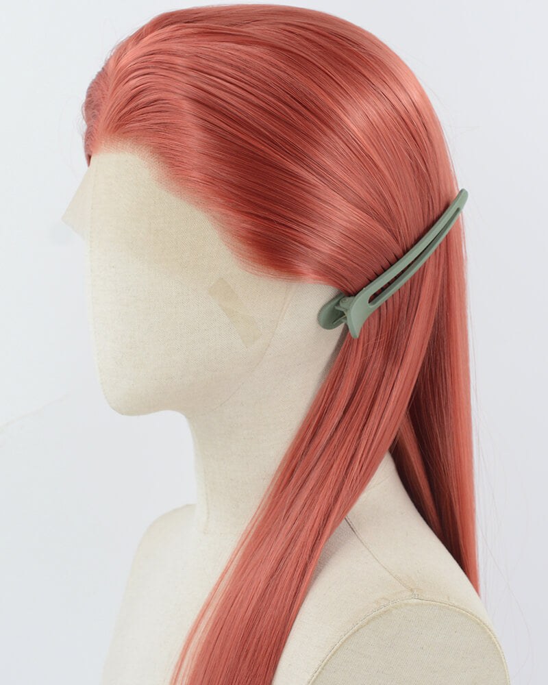 Pink Long Straight Synthetic Lace Front Wig WW945 — view 4