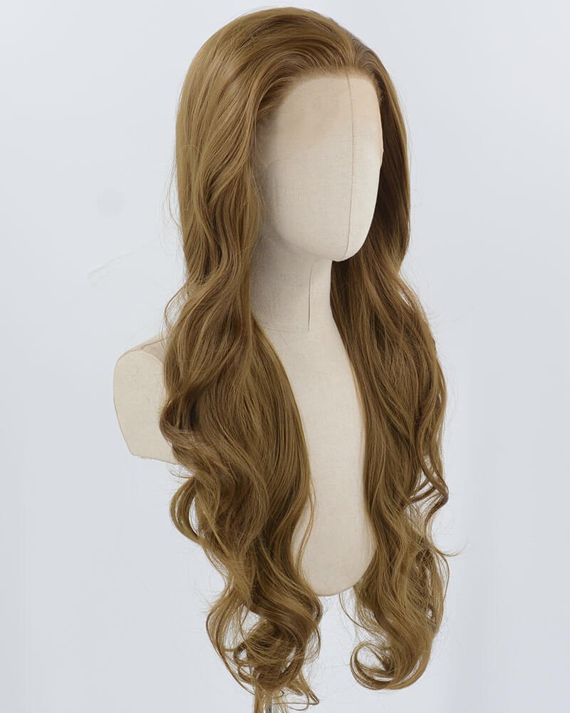 Blonde Brown Long Wavy Synthetic Lace Front Wig WW900 — view 2