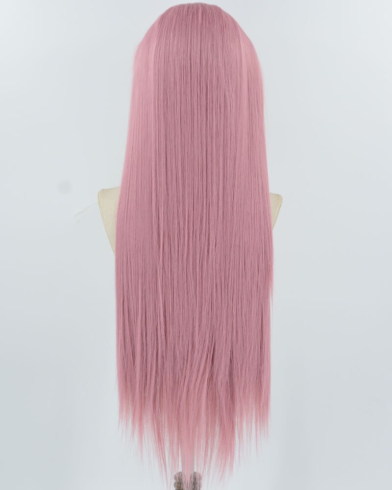 Pink Synthetic Lace Front Wig WW1034 — view 2
