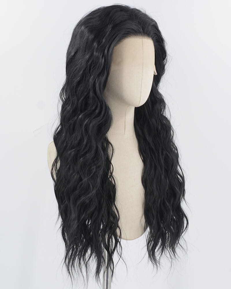 Black Curly Synthetic Lace Front Wig WW968 — view 2