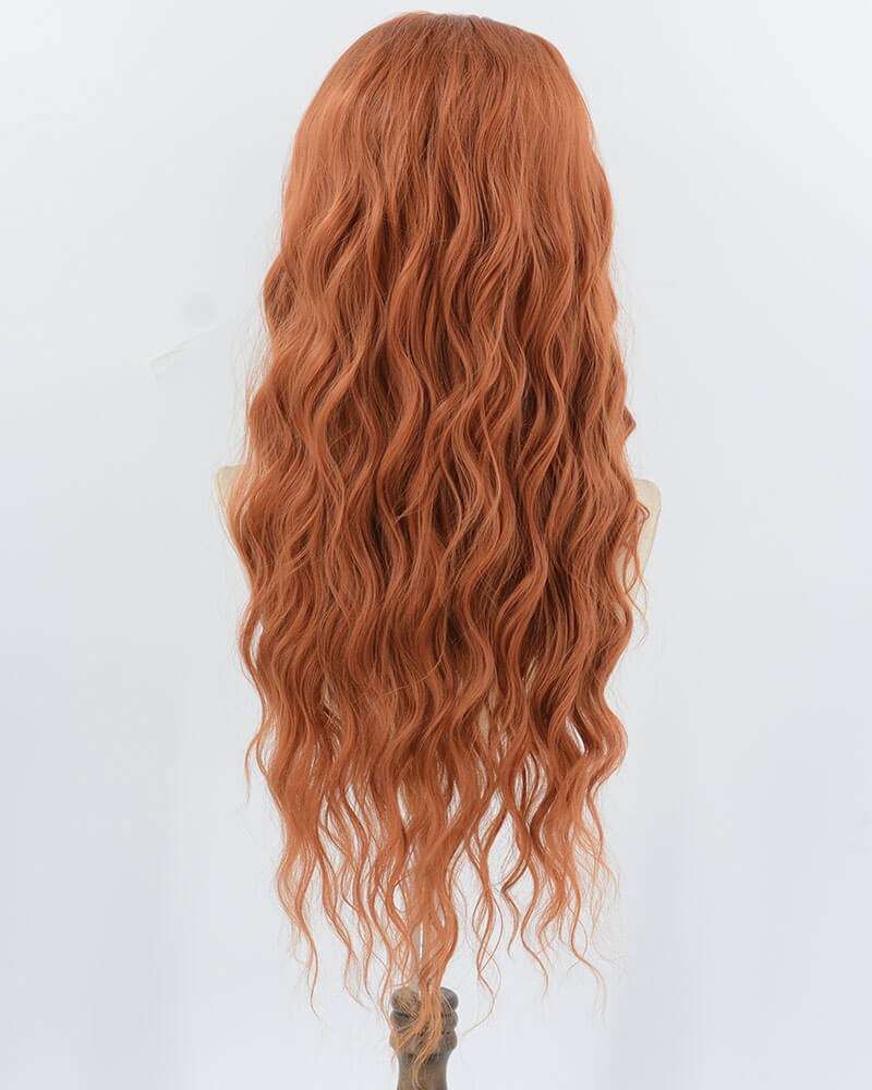 Copper Red Curly Synthetic Lace Front Wig WW976 — view 3