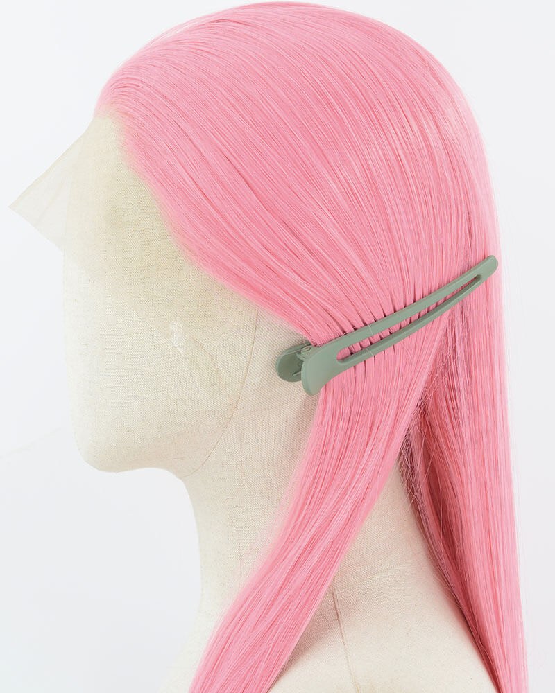 Pink Long Straight Synthetic Lace Front Wig WW920 — view 2