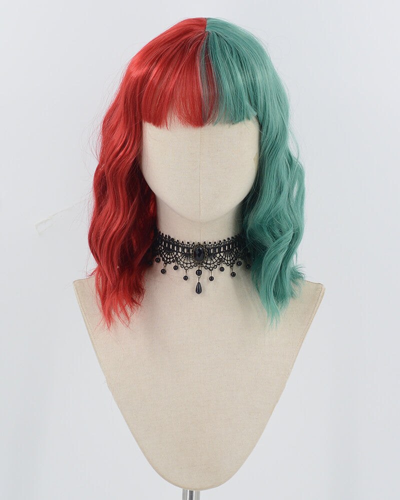 Red Green Short Synthetic Wig HW700 — view 1