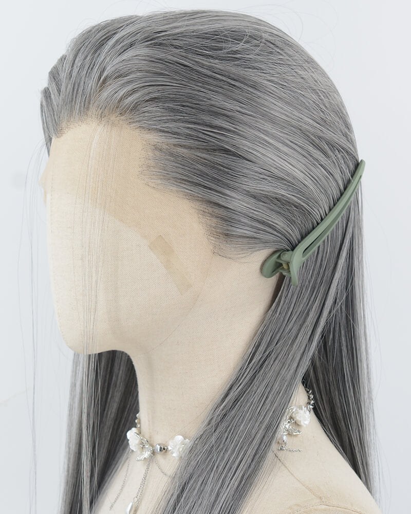 Mixed Grey Synthetic Lace Front Men's Wig MW051 — view 3