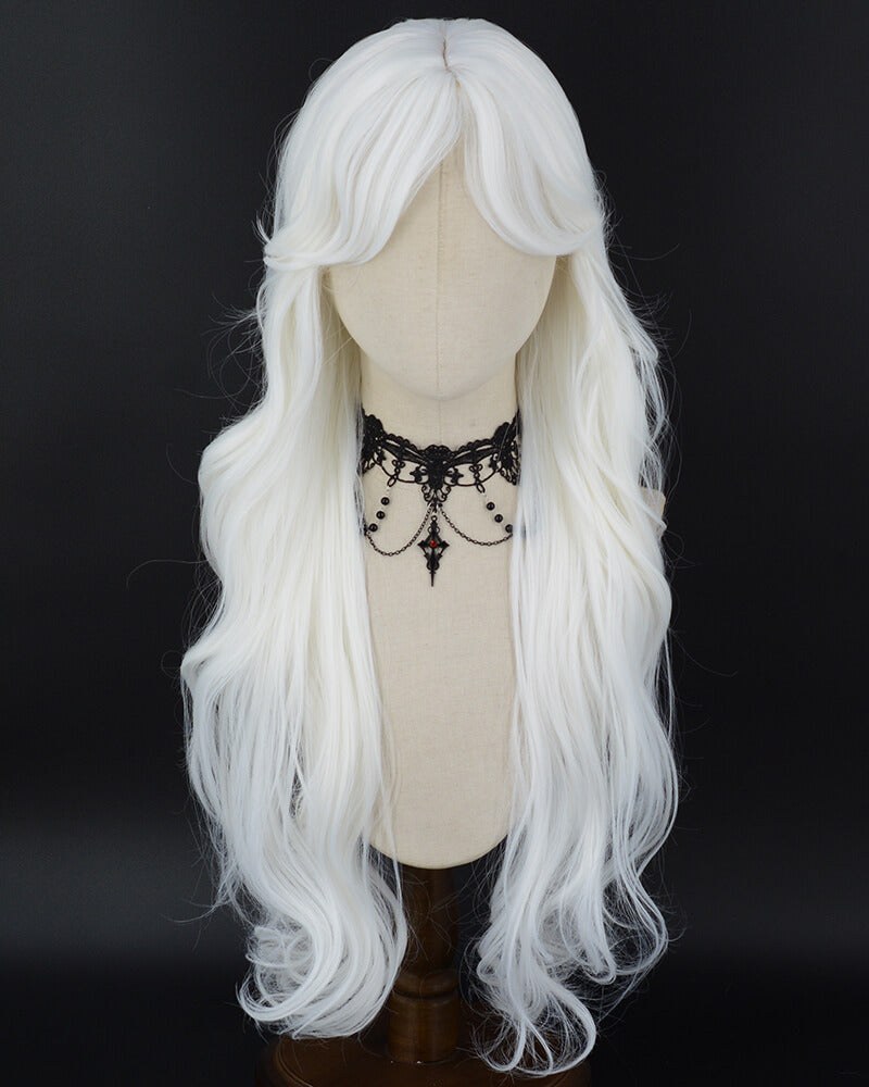 Long White Wavy Synthetic Wig HW878 — view 1