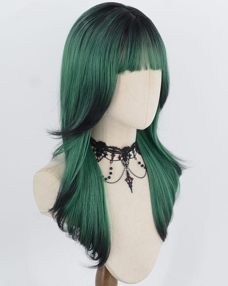 Ombre Green Black Synthetic Wig HW861 — view 2