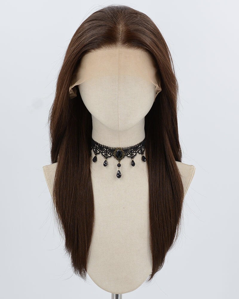 13*6 Black Brown Synthetic Lace Front Wig WW986 — view 1