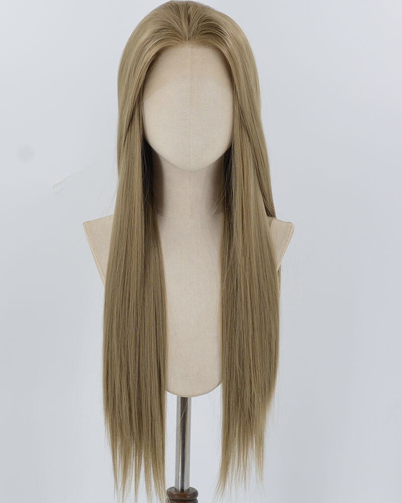 Brown Long Straight Synthetic Lace Front Wig WW914 — view 1