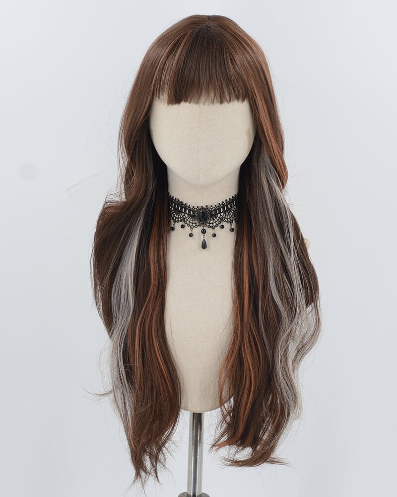 Mixed Brown Long Synthetic Wig HW701 — view 1