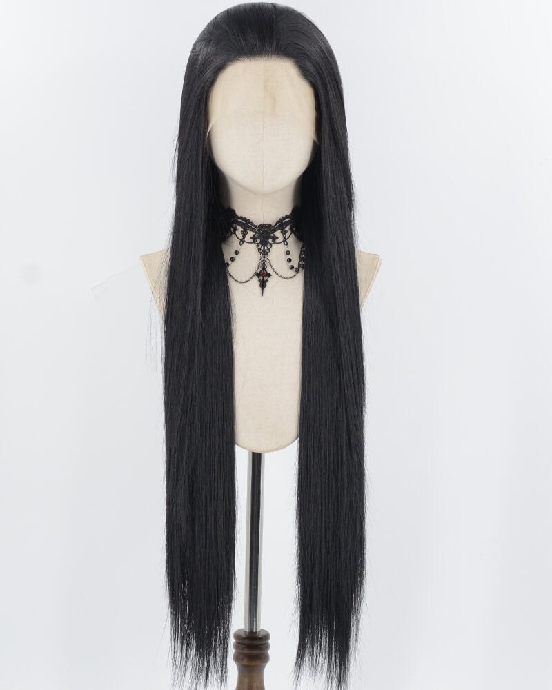 38Inch Long Black Synthetic Lace Front Wig WW965 — view 1