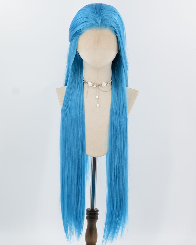 38Inch Long Sky Blue Synthetic Lace Front Wig WW1031 — view 1