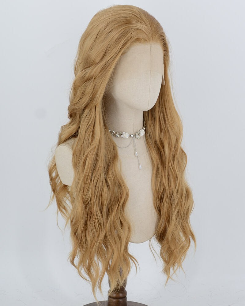 Blonde Curly Synthetic Lace Front Wig WW1076 — view 2